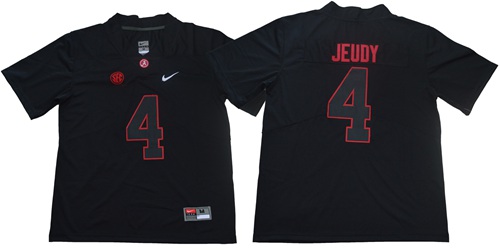 Crimson Tide #4 Jerry Jeudy Blackout Limited Stitched NCAA
