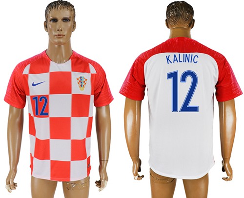 Croatia #12 Kalinic Home Soccer Country Jersey Croatia #12 Kalinic Home Soccer Country Jersey