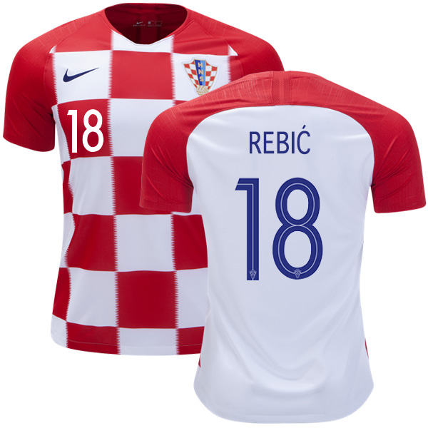 Croatia #18 Rebic Home Kid Soccer Country Jersey Croatia #18 Rebic Home Kid Soccer Country Jersey