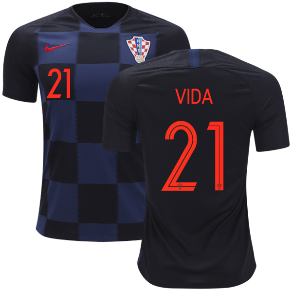 Croatia #21 Vida Away Soccer Country Jersey