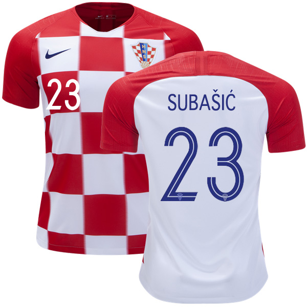 Croatia #23 Subasic Home Kid Soccer Country Jersey
