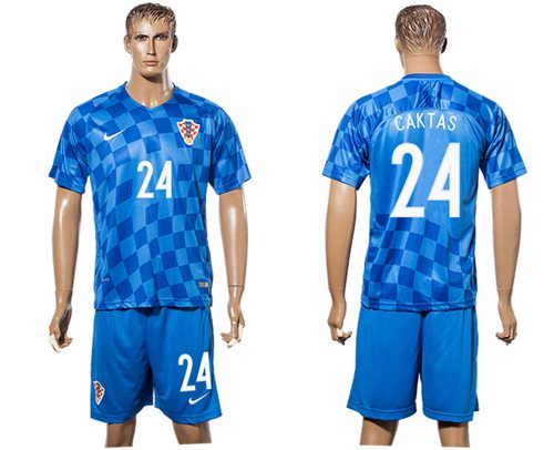 Croatia #24 Caktas Away Soccer Country Jersey Croatia #24 Caktas Away Soccer Country Jersey