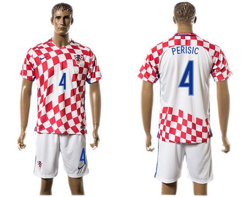 Croatia #4 Perisic Home Soccer Country Jersey Croatia #4 Perisic Home Soccer Country Jersey