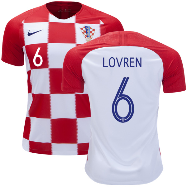 Croatia #6 Lovren Home Kid Soccer Country Jersey Croatia #6 Lovren Home Kid Soccer Country Jersey
