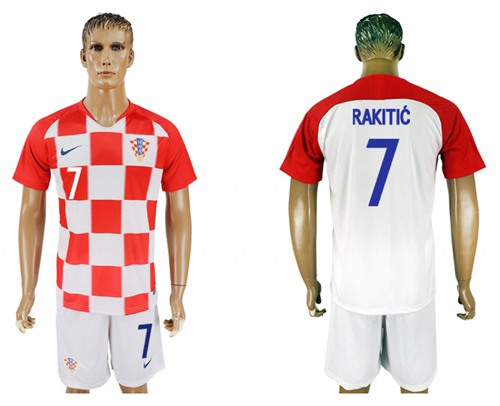 Croatia #7 Rakitic Home Soccer Country Jersey Croatia #7 Rakitic Home Soccer Country Jersey