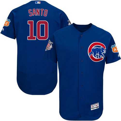 Cubs #10 Ron Santo Blue Flexbase Authentic Collection Stitched MLB Jersey