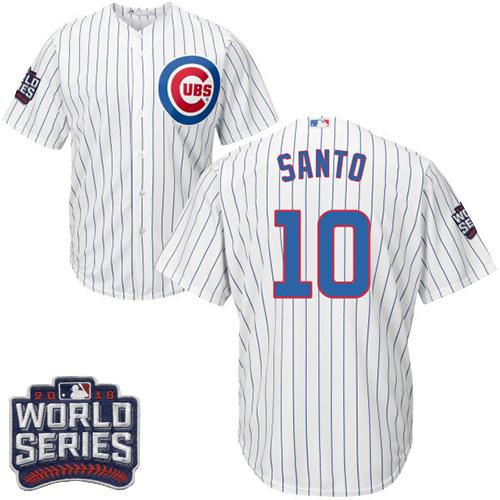 Cubs #10 Ron Santo White Home 2016 World Series Bound Stitched Youth MLB Jersey