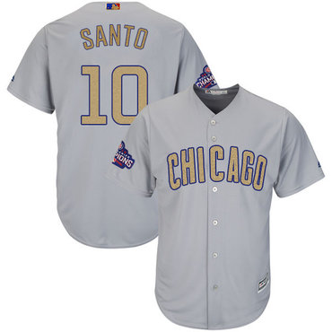 Cubs #10 Ron Santo World Series Champions Gold Program Flexbase Jersey