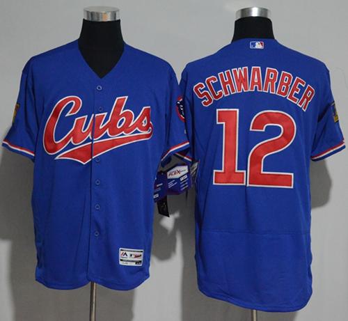 Cubs #12 Kyle Schwarber Blue Flexbase Authentic Collection 1994 Turn Back The Clock Stitched MLB Jersey Cubs #12 Kyle Schwarber Blue Flexbase Authentic Collection 1994 Turn Back The Clock Stitched MLB Jersey
