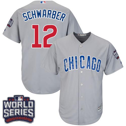 Cubs #12 Kyle Schwarber Grey Road 2016 World Series Bound Stitched Youth MLB Jersey Cubs #12 Kyle Schwarber Grey Road 2016 World Series Bound Stitched Youth MLB Jersey