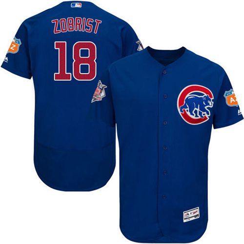 Cubs #18 Ben Zobrist Blue Flexbase Authentic Collection Stitched MLB Jersey Cubs #18 Ben Zobrist Blue Flexbase Authentic Collection Stitched MLB Jersey