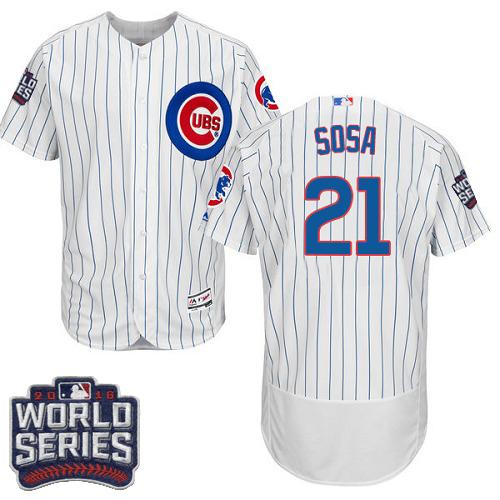 Cubs #21 Sammy Sosa White Flexbase Authentic Collection 2016 World Series Bound Stitched MLB Jersey Cubs #21 Sammy Sosa White Flexbase Authentic Collection 2016 World Series Bound Stitched MLB Jersey