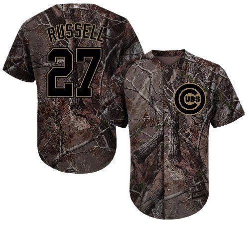 Cubs #27 Addison Russell Camo Realtree Collection Cool Base Stitched Baseball Jersey