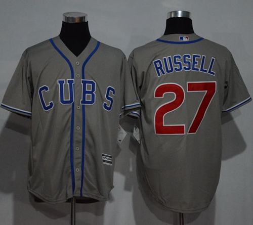 Cubs #27 Addison Russell Grey New Cool Base Alternate Road Stitched MLB Jersey Cubs #27 Addison Russell Grey New Cool Base Alternate Road Stitched MLB Jersey