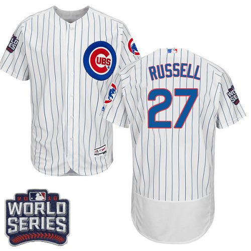 Cubs #27 Addison Russell White Flexbase Authentic Collection 2016 World Series Bound Stitched MLB Jersey Cubs #27 Addison Russell White Flexbase Authentic Collection 2016 World Series Bound Stitched MLB Jersey