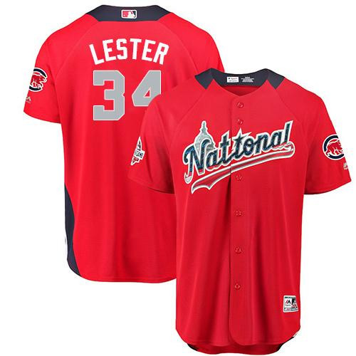 Cubs #34 Jon Lester Red 2018 All-Star National League Stitched Baseball Jersey Cubs #34 Jon Lester Red 2018 All-Star National League Stitched Baseball Jersey