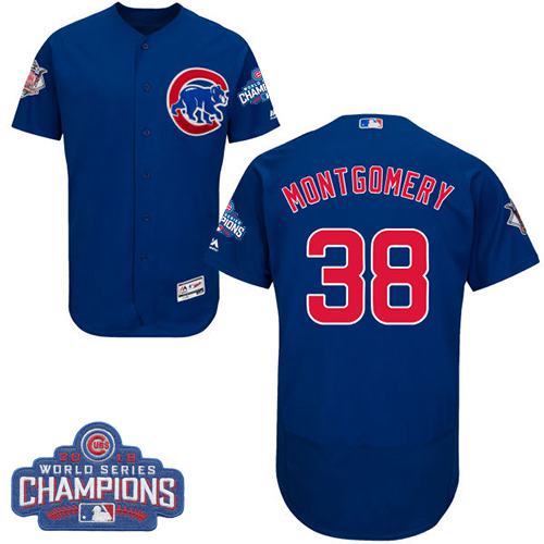 Google jerseys Cubs #38 Mike Montgomery Blue Flexbase Authentic Collection 2016 World Series Champions Stitched MLB Jersey