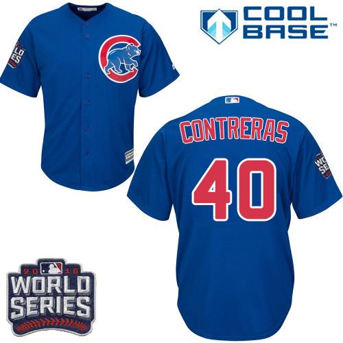 Cubs #40 Willson Contreras Blue Alternate 2016 World Series Bound Stitched Youth MLB Jersey Cubs #40 Willson Contreras Blue Alternate 2016 World Series Bound Stitched Youth MLB Jersey