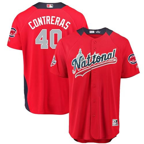 Cubs #40 Willson Contreras Red 2018 All-Star National League Stitched Baseball Jersey Cubs #40 Willson Contreras Red 2018 All-Star National League Stitched Baseball Jersey