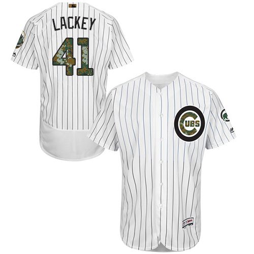 Cubs #41 John Lackey White(Blue Strip) Flexbase Authentic Collection 2016 Memorial Day Stitched MLB Jersey Cubs #41 John Lackey White(Blue Strip) Flexbase Authentic Collection 2016 Memorial Day Stitched MLB Jersey