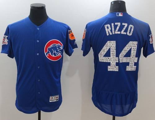 Cubs #44 Anthony Rizzo Blue 2017 Spring Training Authentic FlexBase Stitched MLB Jersey