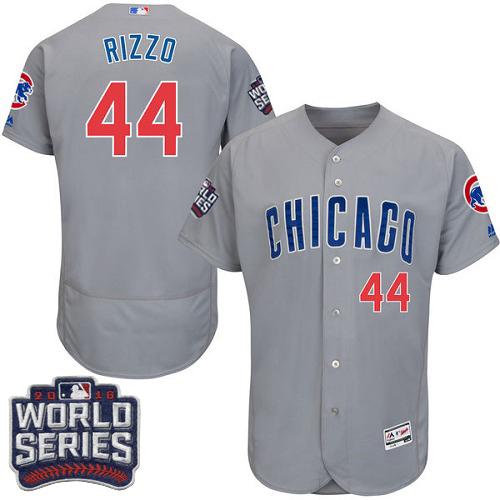Cubs #44 Anthony Rizzo Grey Flexbase Authentic Collection Road 2016 World Series Bound Stitched MLB Jersey Cubs #44 Anthony Rizzo Grey Flexbase Authentic Collection Road 2016 World Series Bound Stitched MLB Jersey