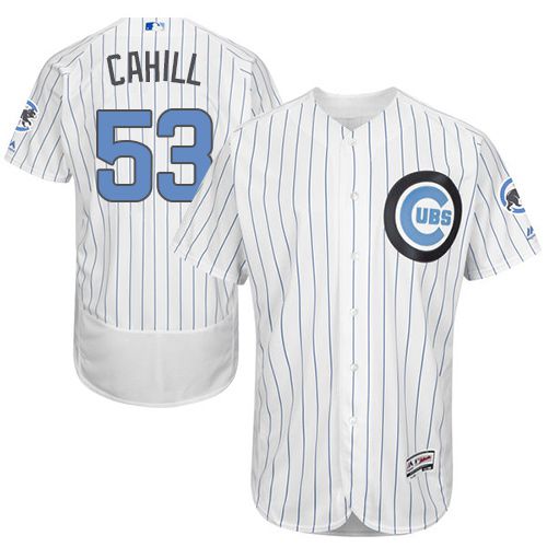 Cubs #53 Trevor Cahill White(Blue Strip) Flexbase Authentic Collection 2016 Father's Day Stitched MLB Jersey Cubs #53 Trevor Cahill White(Blue Strip) Flexbase Authentic Collection 2016 Father's Day Stitched MLB Jersey