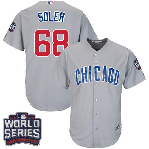 Cubs #68 Jorge Soler Grey Road 2016 World Series Bound Stitched Youth MLB Jersey