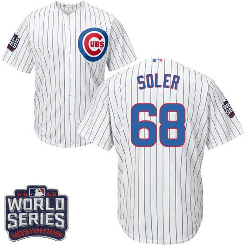 Cubs #68 Jorge Soler White Home 2016 World Series Bound Stitched Youth MLB Jersey