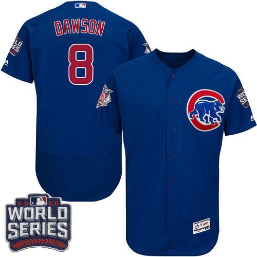 Cubs #8 Andre Dawson Blue Flexbase Authentic Collection 2016 World Series Bound Stitched MLB Jersey Cubs #8 Andre Dawson Blue Flexbase Authentic Collection 2016 World Series Bound Stitched MLB Jersey