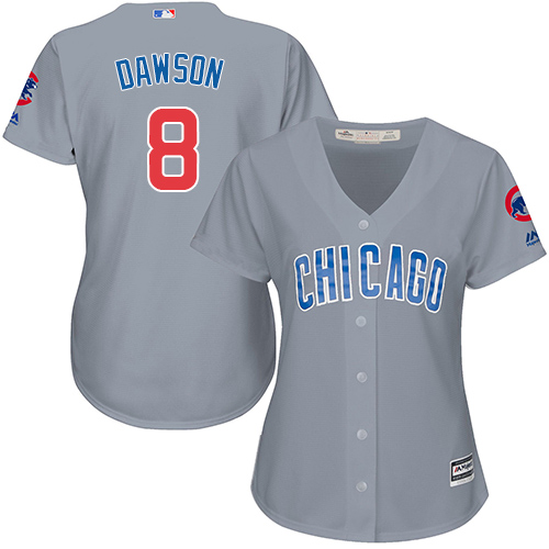 Cubs #8 Andre Dawson Grey Road Women's Stitched MLB Jersey Cubs #8 Andre Dawson Grey Road Women's Stitched MLB Jersey