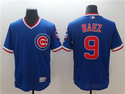 Cubs #9 Javier Baez Royal Throwback Flexbase Jersey