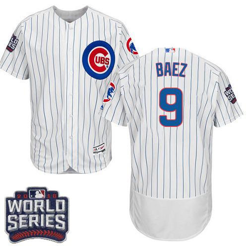Cubs #9 Javier Baez White Flexbase Authentic Collection 2016 World Series Bound Stitched MLB Jersey
