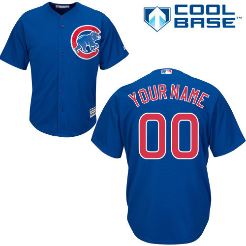 Cubs Blue Customized Men Cool Base Jersey