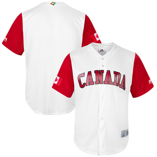 Team Canada Blank White 2017 World Baseball Classic Authentic Customized Stitched MLB Jersey
