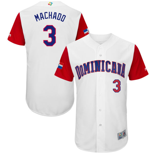 Team Dominican Republic #3 Machado 2017 World Baseball Classic Authentic Customized Stitched MLB Jersey
