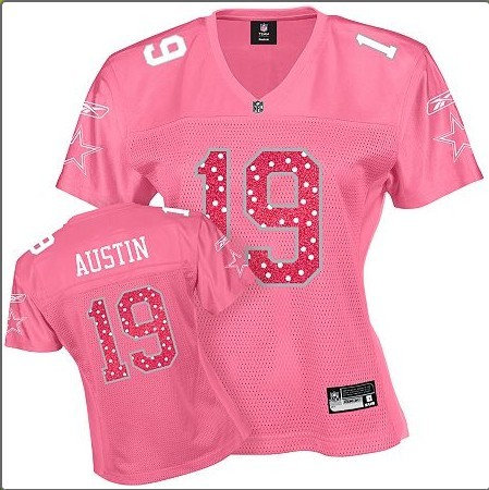 Dallas Cowboys Miles Austin 19 Women Pink Sweetheart Jersey