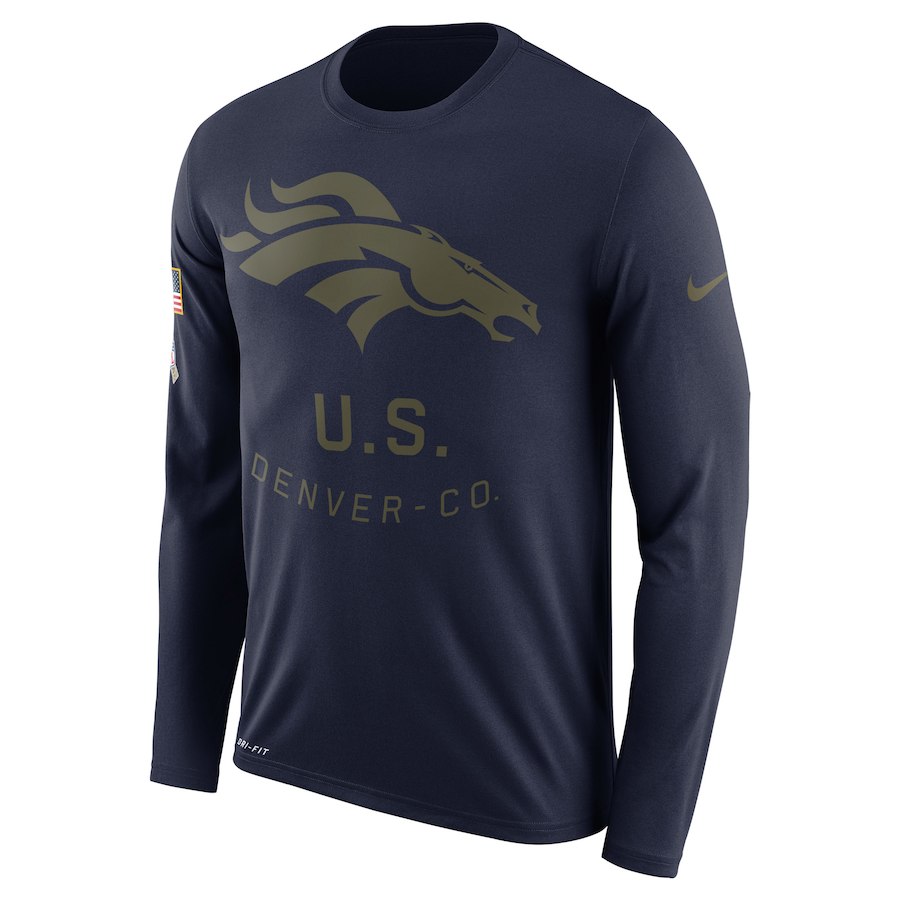 Denver Broncos Nike Salute To Service Sideline Legend Performance Long Sleeve T-Shirt Navy Denver Broncos Nike Salute To Service Sideline Legend Performance Long Sleeve T-Shirt Navy