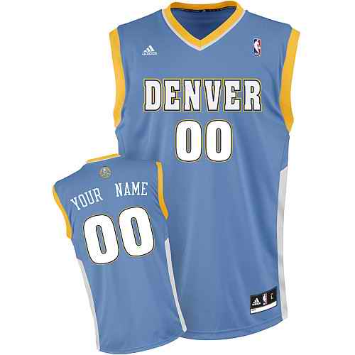 Denver Nuggets Custom Lt Blue Adidas Road Jersey