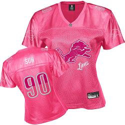 Detroit Lions #90 Suh Pink Fem Fan Women Jerseys Detroit Lions #90 Suh Pink Fem Fan Women Jerseys