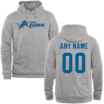Detroit Lions Steel Custom Name & Number Wordmark Pullover Hoodie Detroit Lions Steel Custom Name & Number Wordmark Pullover Hoodie
