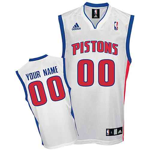 Detroit Pistons Custom White Adidas Home Jersey