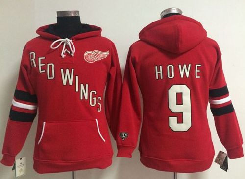 Detroit Red Wings #9 Gordie Howe Red Women's Old Time Heidi NHL Hoodie Detroit Red Wings #9 Gordie Howe Red Women's Old Time Heidi NHL Hoodie