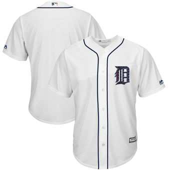 Detroit Tigers Majestic 2017 Stars & Stripes Cool Base Team Jersey - White
