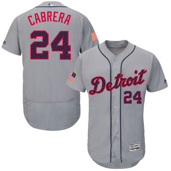 Detroit Tigers Miguel Cabrera Majestic Fashion Stars & Stripes FlexBase Player Jersey - Gray