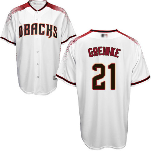 Diamondbacks #21 Zack Greinke White Crimson Home Women's Stitched Baseball Jersey Diamondbacks #21 Zack Greinke White Crimson Home Women's Stitched Baseball Jersey