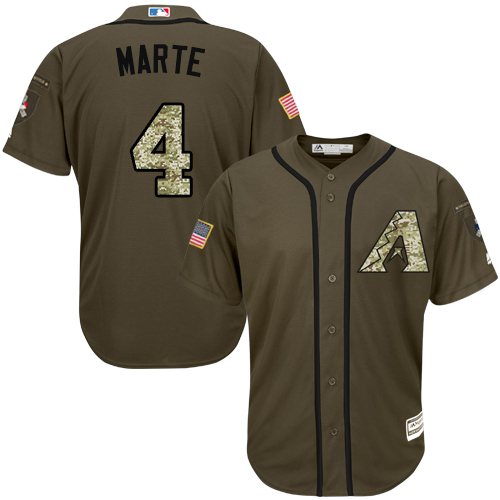 Diamondbacks #4 Ketel Marte Green Salute to Service Stitched Baseball Jersey