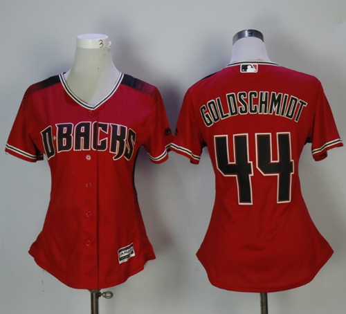 Diamondbacks #44 Paul Goldschmidt Red Brick Alternate Women's Stitched MLB Jersey