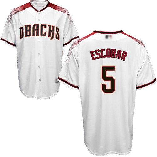 Diamondbacks #5 Eduardo Escobar White Crimson Home Women's Stitched Baseball Jersey Diamondbacks #5 Eduardo Escobar White Crimson Home Women's Stitched Baseball Jersey