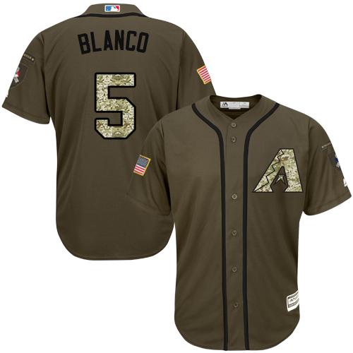 Diamondbacks #5 Gregor Blanco Green Salute to Service Stitched Youth MLB Jersey
